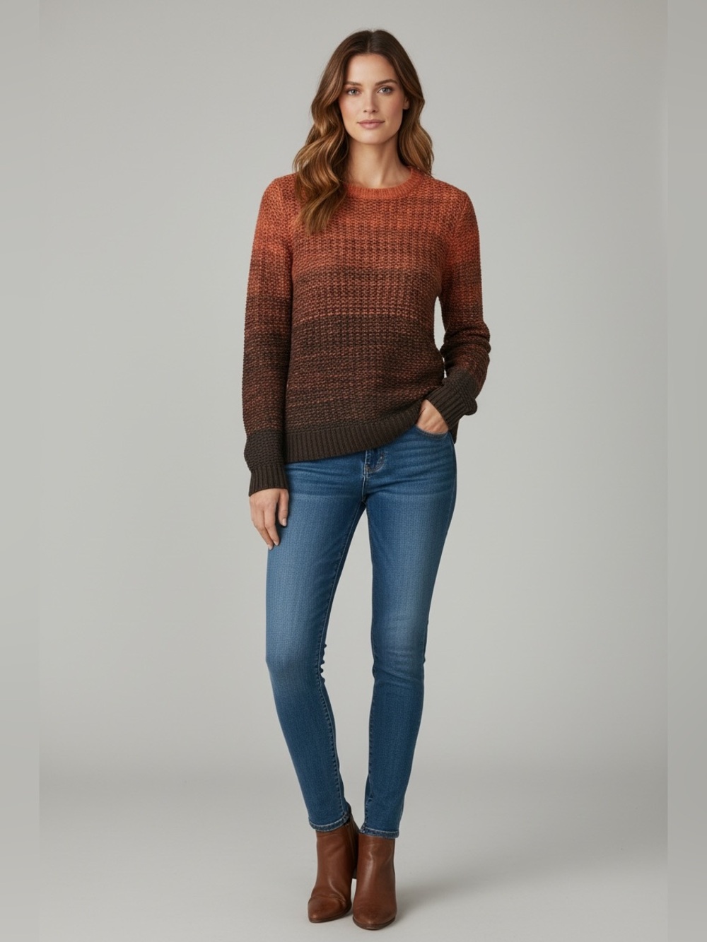 Bailey44 Ombre Brown Crewneck Sweater Size S NWOT